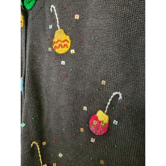 Size Small Berek Christmas Wreath Neck Vest Ornament Buttons Sequins Ugly... - Picture 6 of 7